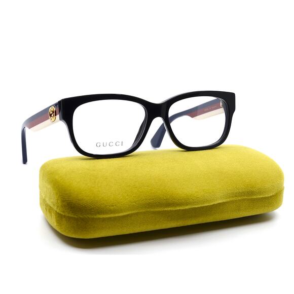 NEW GUCCI GG0278O 001 BLACK MULTICOLOR AUTHENTIC EYEGLASSES FRAME - Picture 1 of 15